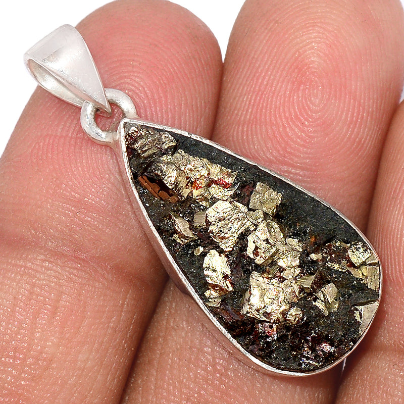 1.5" Mexican Pyrite Druzy Pendants - PYDP416