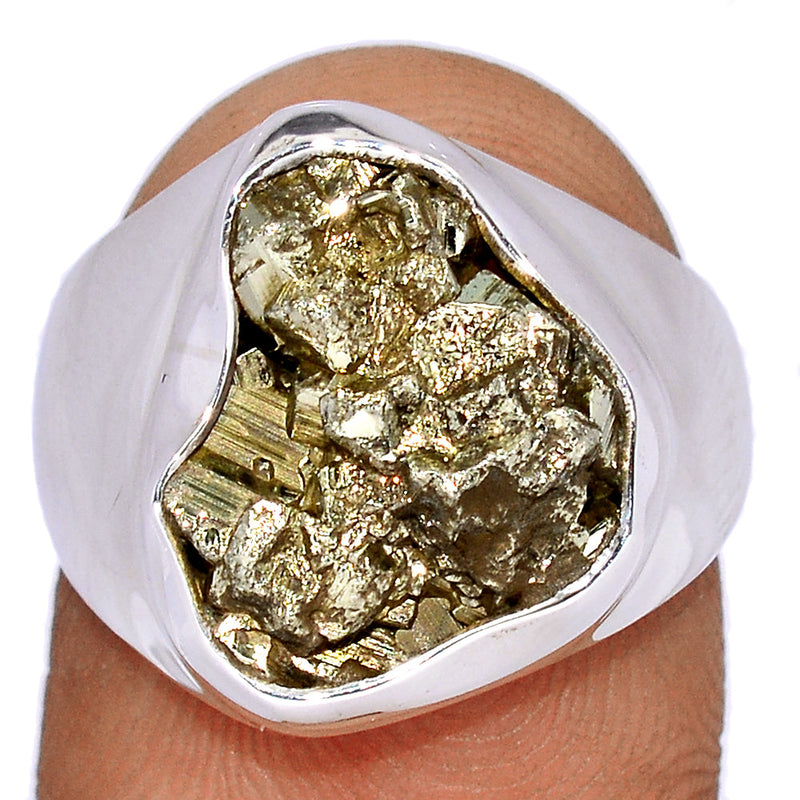 Solid - Mexican Pyrite Druzy Ring - PYDR484
