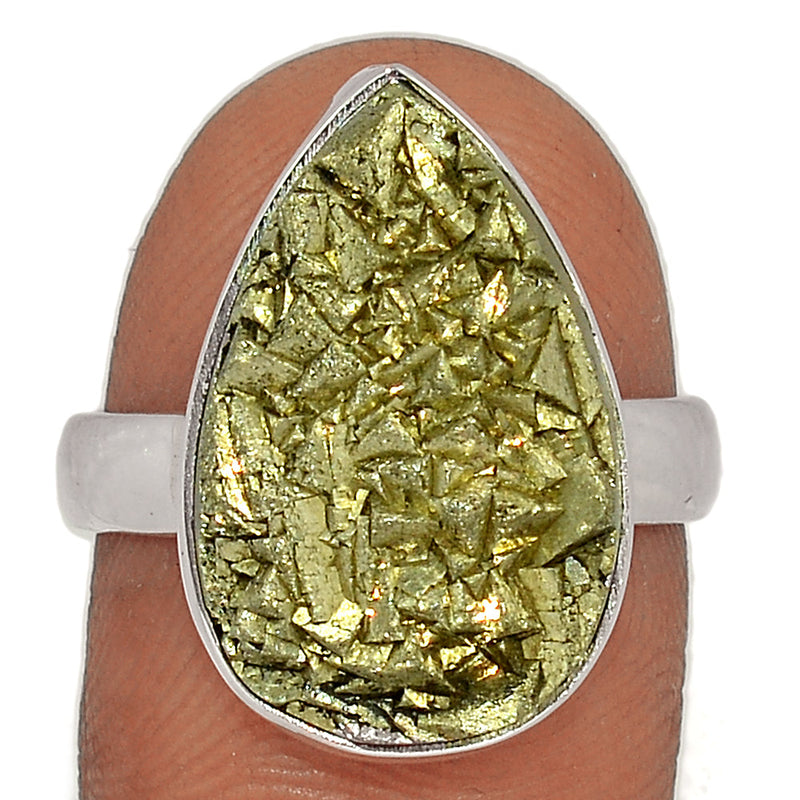 Mexican Pyrite Druzy Ring - PYDR603