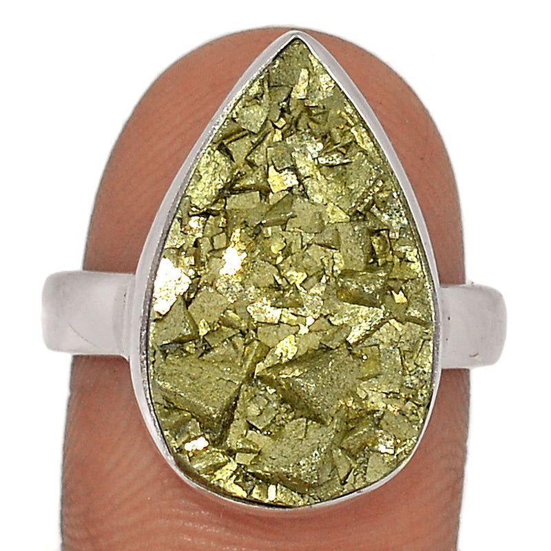 Mexican Pyrite Druzy Ring - PYDR610