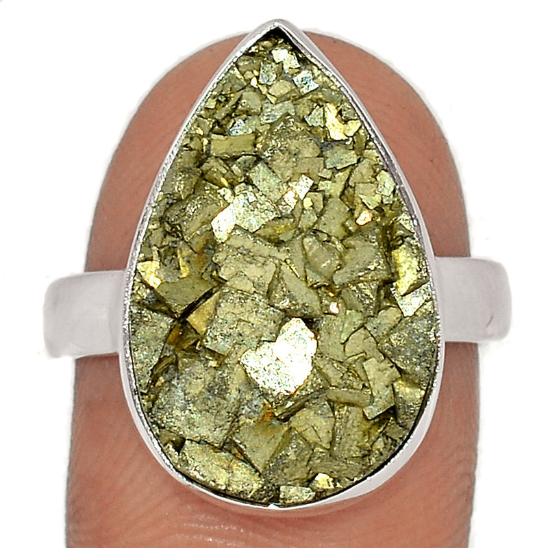 Mexican Pyrite Druzy Ring - PYDR613
