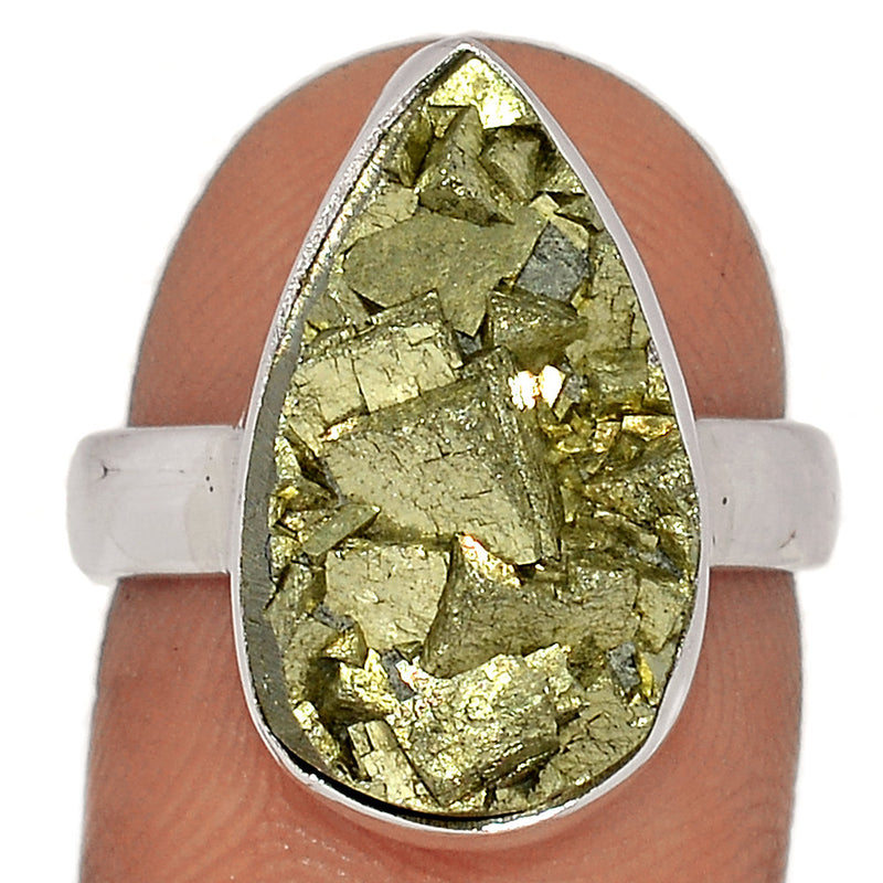 Mexican Pyrite Druzy Ring - PYDR615