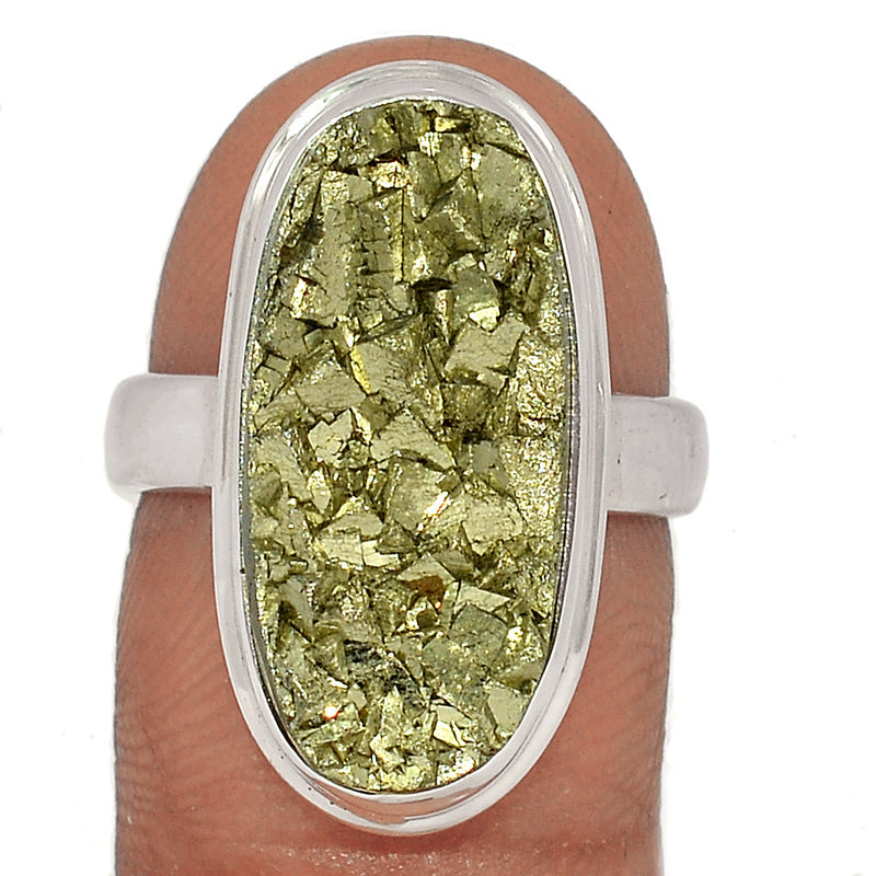 Mexican Pyrite Druzy Ring - PYDR616