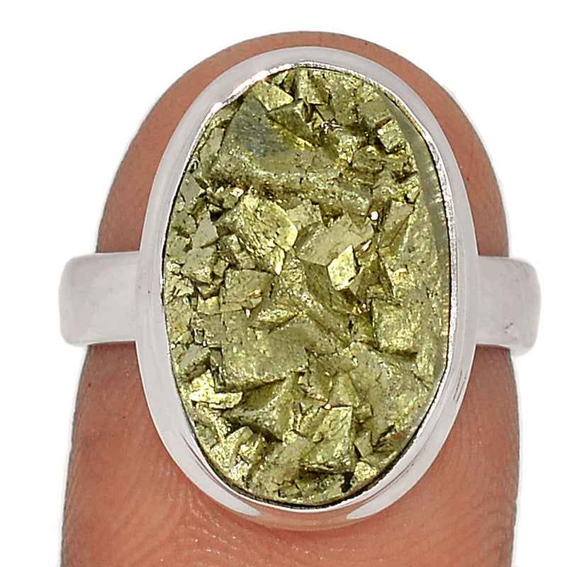Mexican Pyrite Druzy Ring - PYDR617
