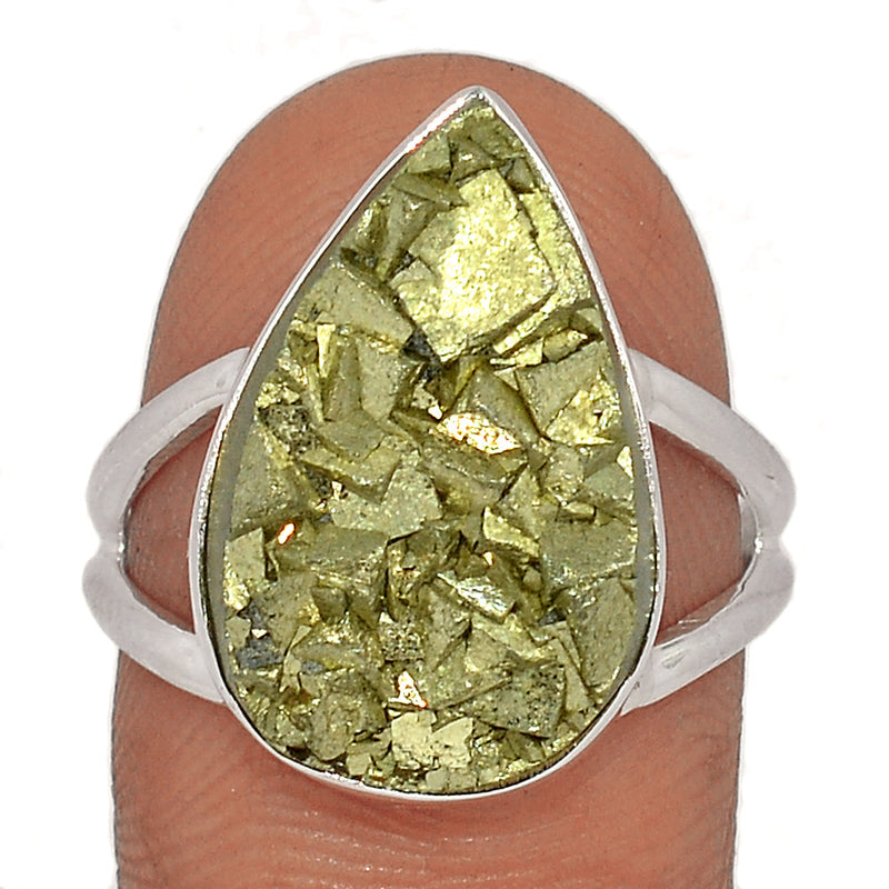Mexican Pyrite Druzy Ring - PYDR618