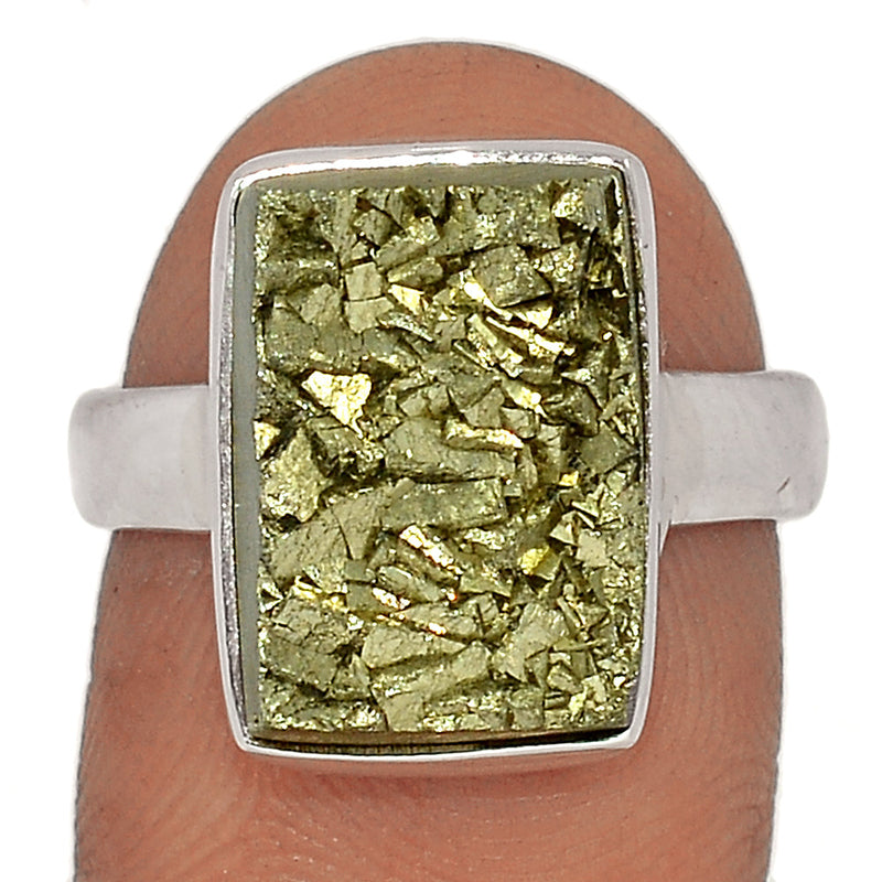 Mexican Pyrite Druzy Ring - PYDR622
