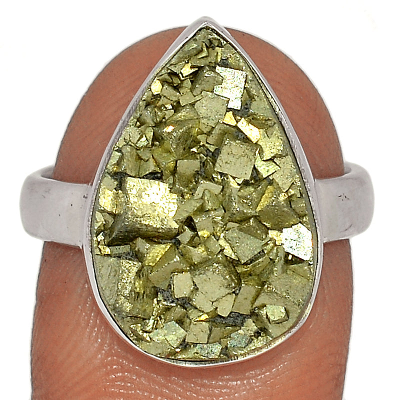 Mexican Pyrite Druzy Ring - PYDR623