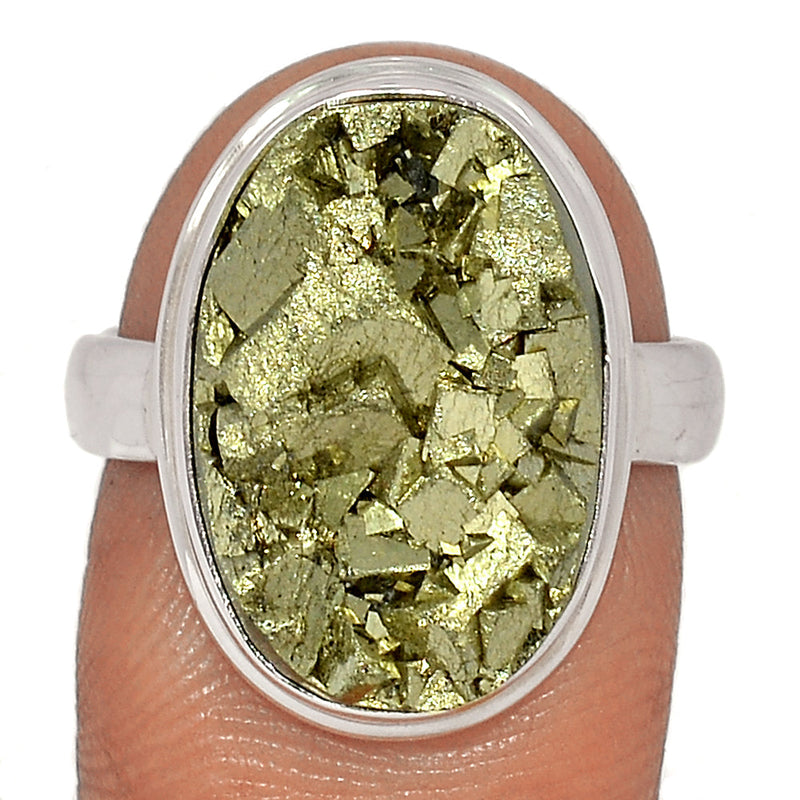 Mexican Pyrite Druzy Ring - PYDR625