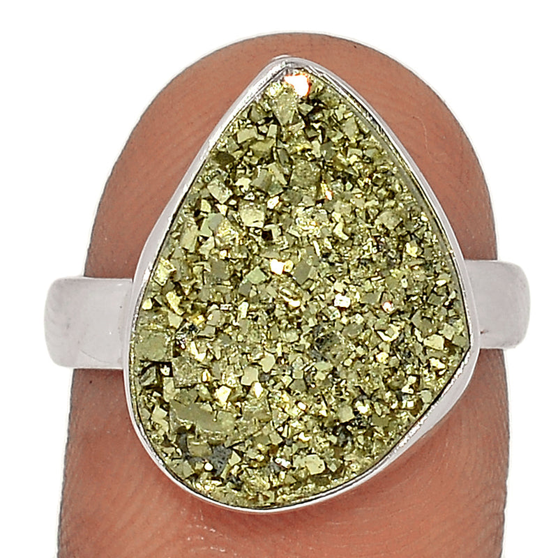 Mexican Pyrite Druzy Ring - PYDR626