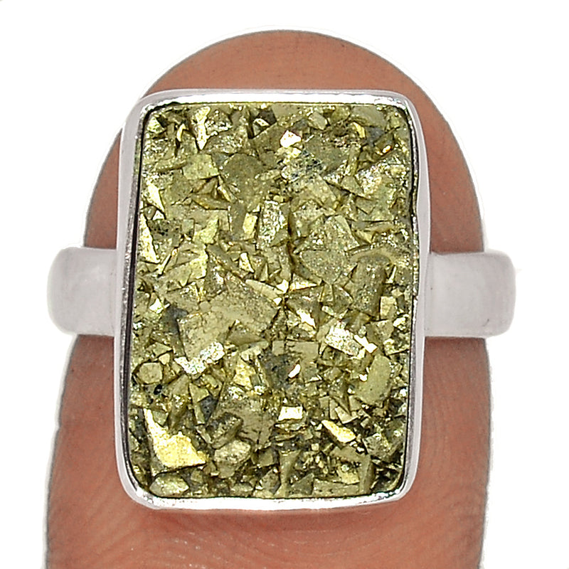 Mexican Pyrite Druzy Ring - PYDR631