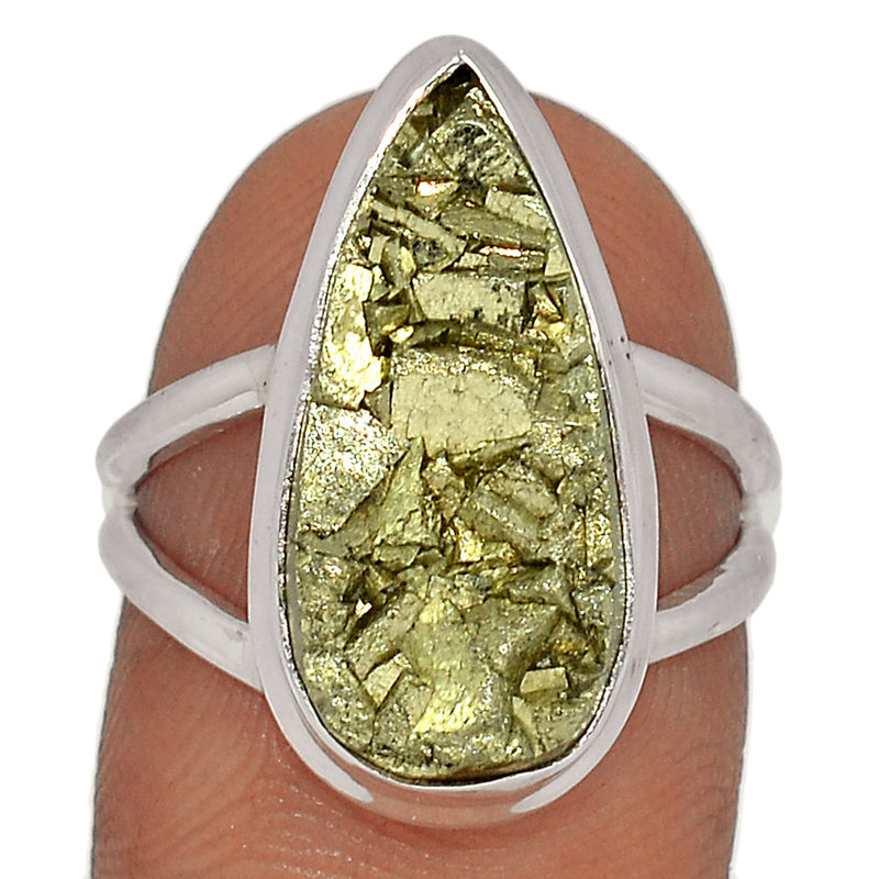 Mexican Pyrite Druzy Ring - PYDR641