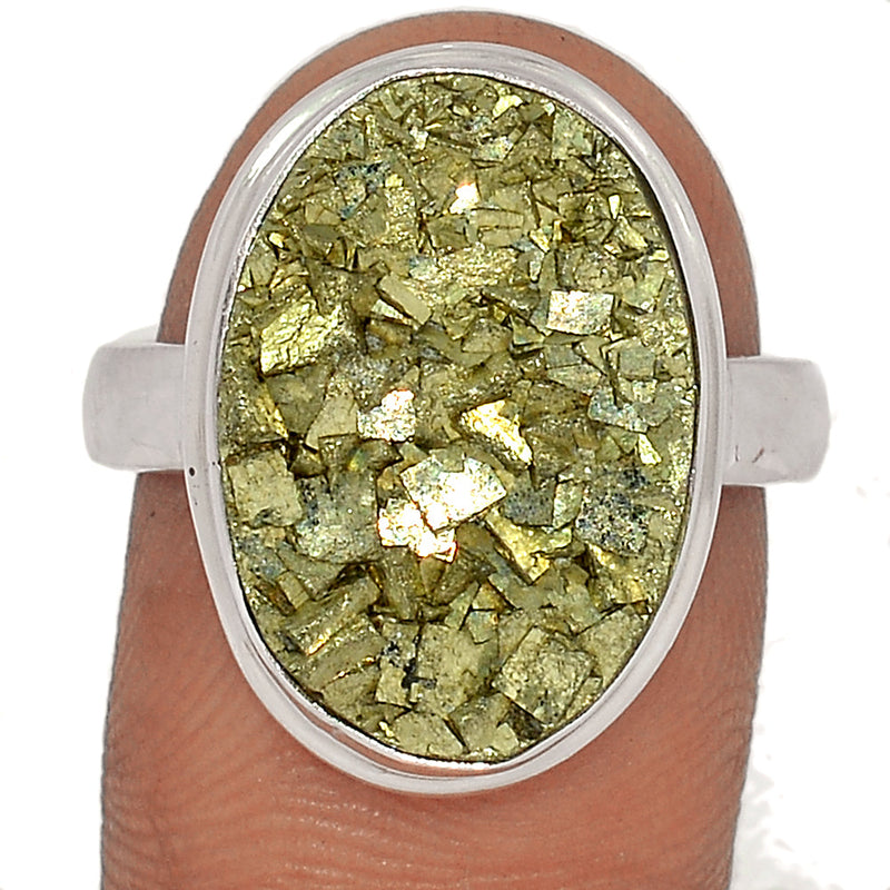 Mexican Pyrite Druzy Ring - PYDR644