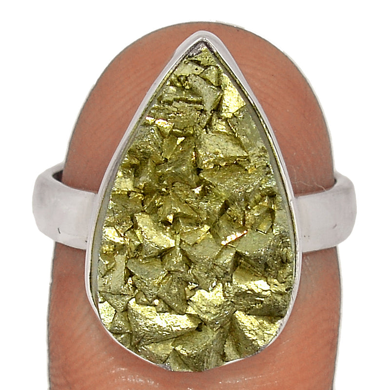 Mexican Pyrite Druzy Ring - PYDR645