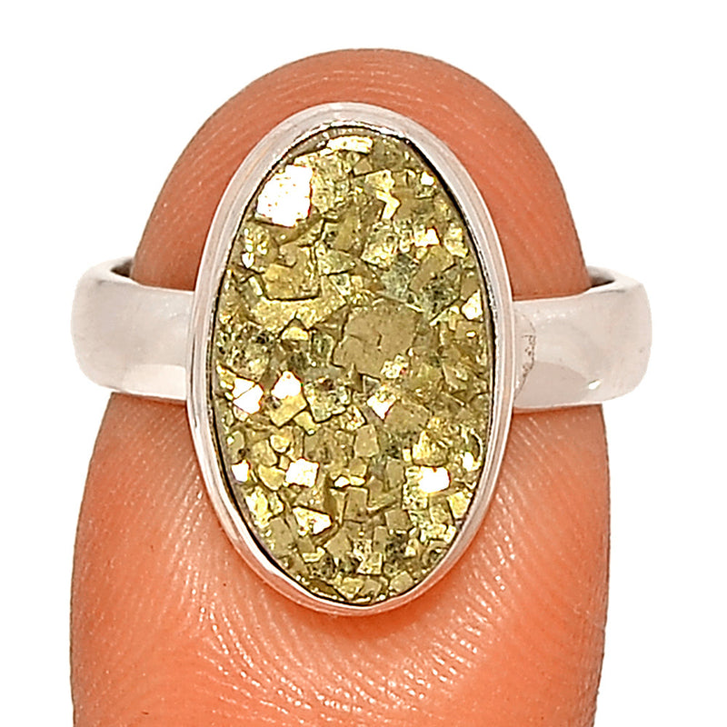 Mexican Pyrite Druzy Ring - PYDR672