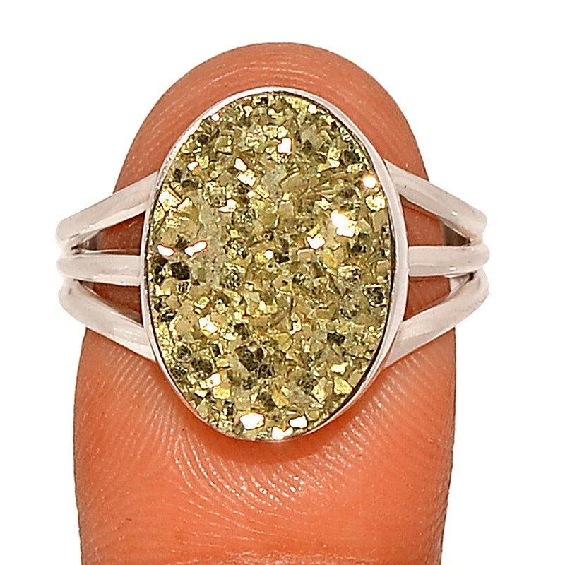 Mexican Pyrite Druzy Ring - PYDR673