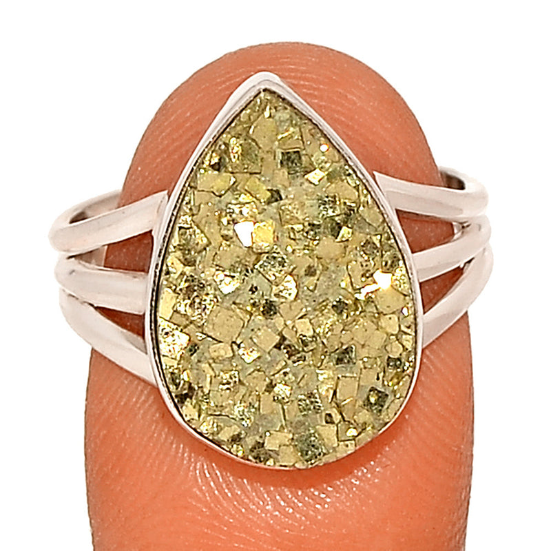 Mexican Pyrite Druzy Ring - PYDR678
