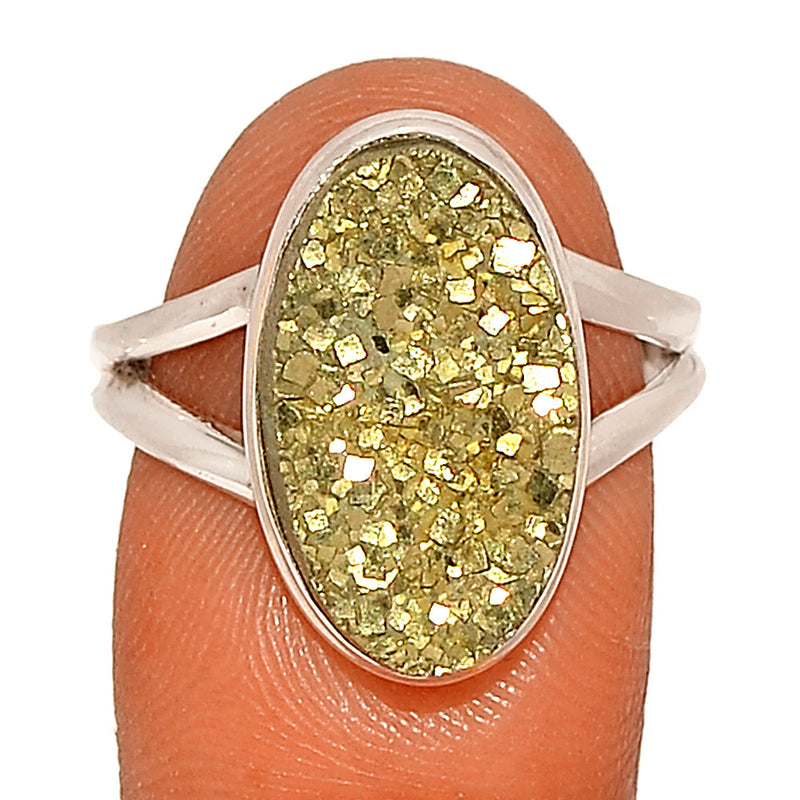 Mexican Pyrite Druzy Ring - PYDR686