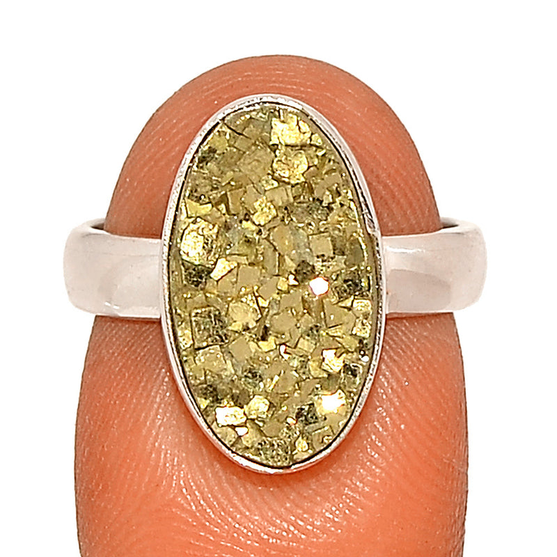 Mexican Pyrite Druzy Ring - PYDR698