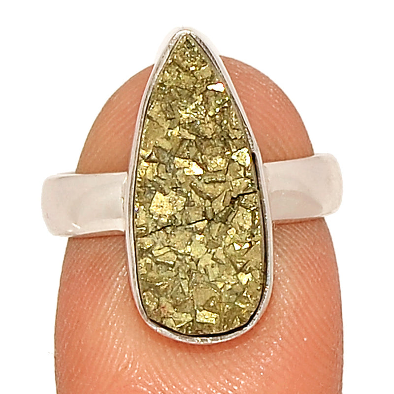 Mexican Pyrite Druzy Ring - PYDR703