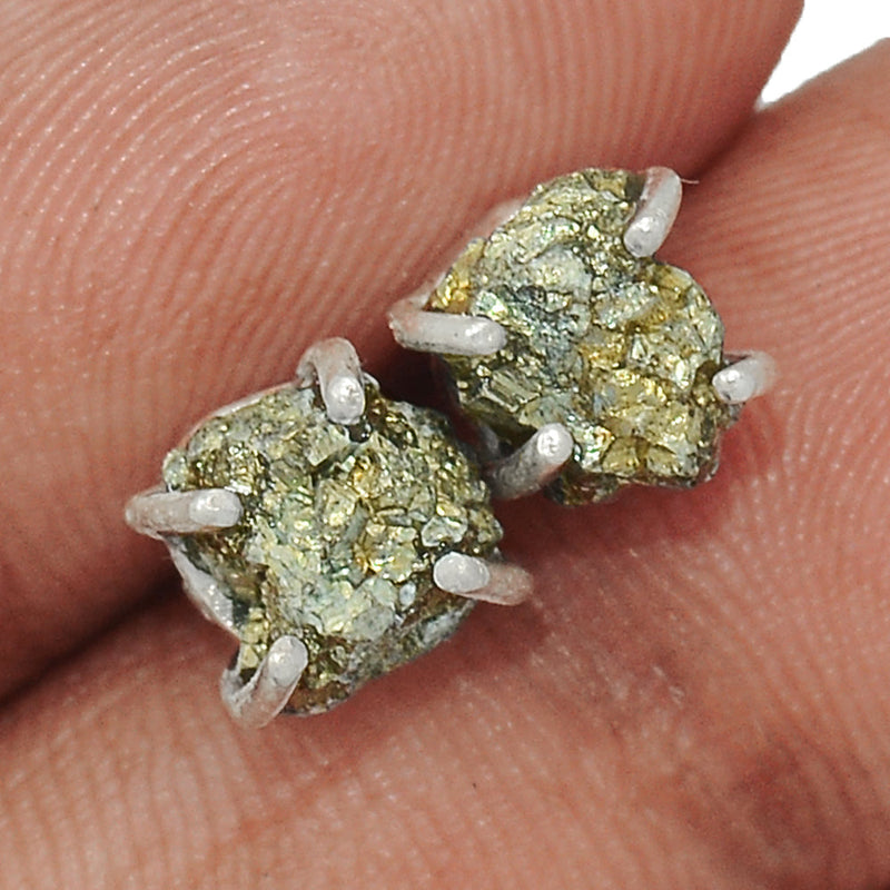 Claw - Mexican Pyrite Druzy Studs - PYDS65