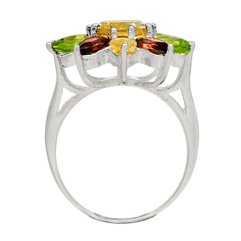 8*10 MM Oval - Citrine With Multi Silver Ring - R5008CWMT