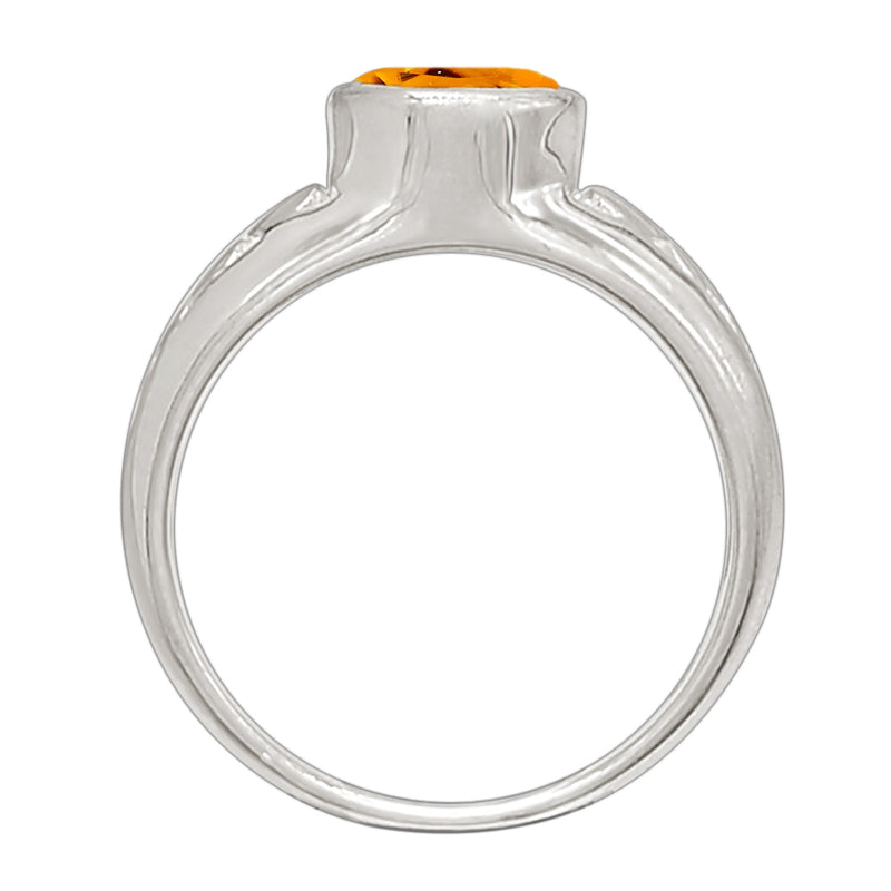 7*7 MM Round - Citrine Silver Ring - R5022C