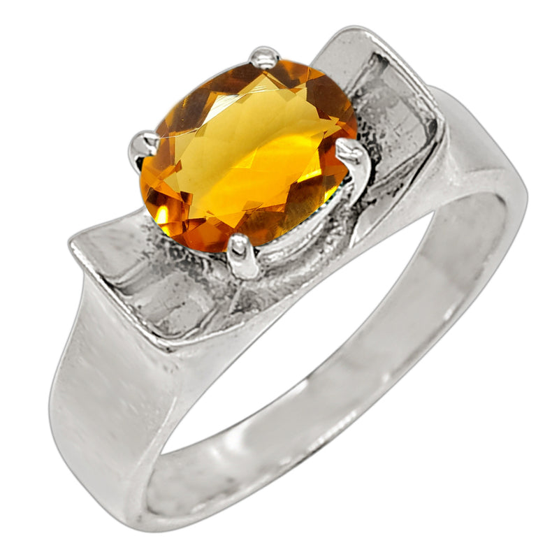 8*6 MM Oval - Citrine Silver Ring - R5023C
