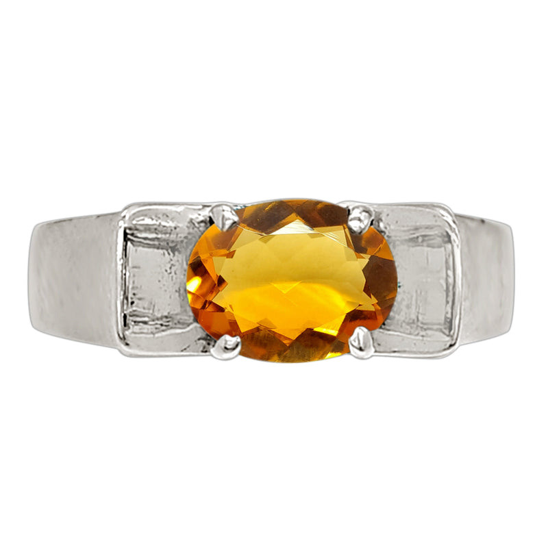 8*6 MM Oval - Citrine Silver Ring - R5023C