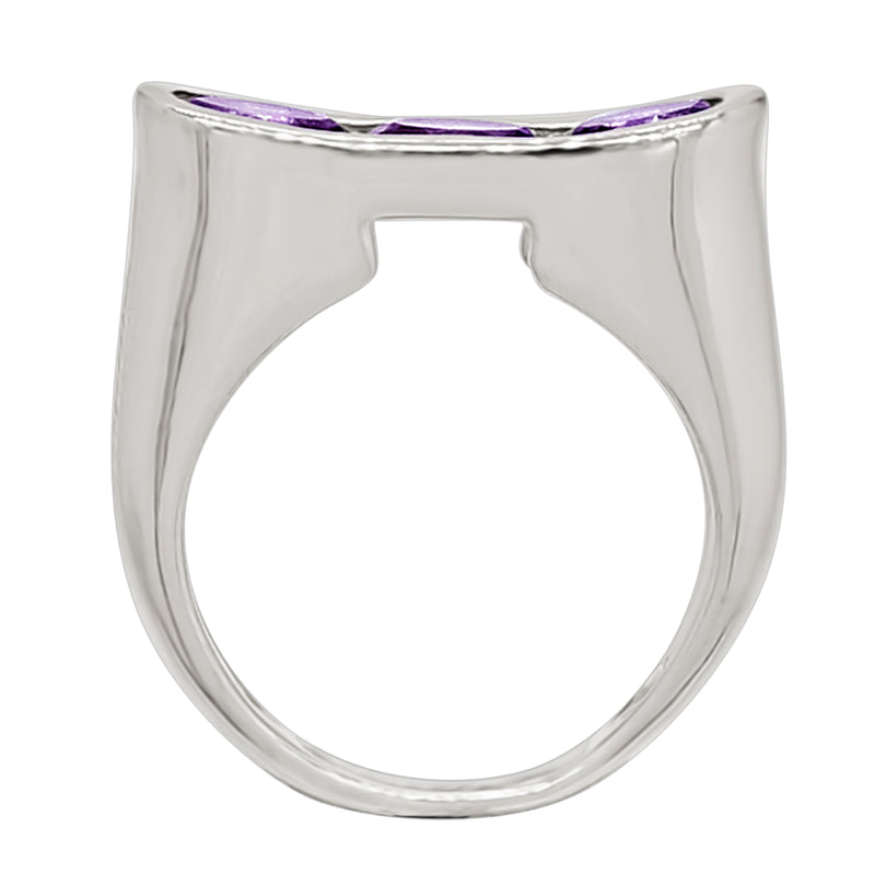 6*4 MM Oval - Amethyst Silver Ring - R5029A