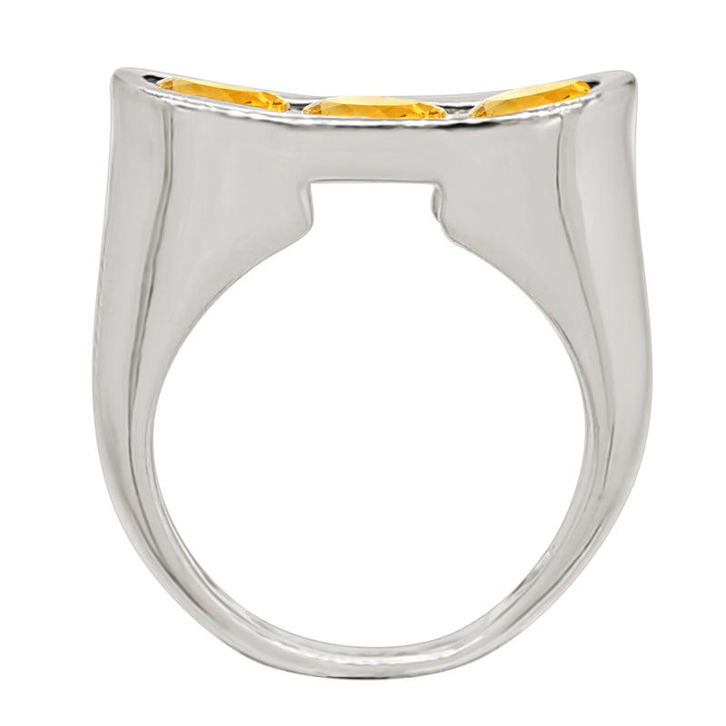 6*4 MM Oval - Citrine Silver Ring - R5029C