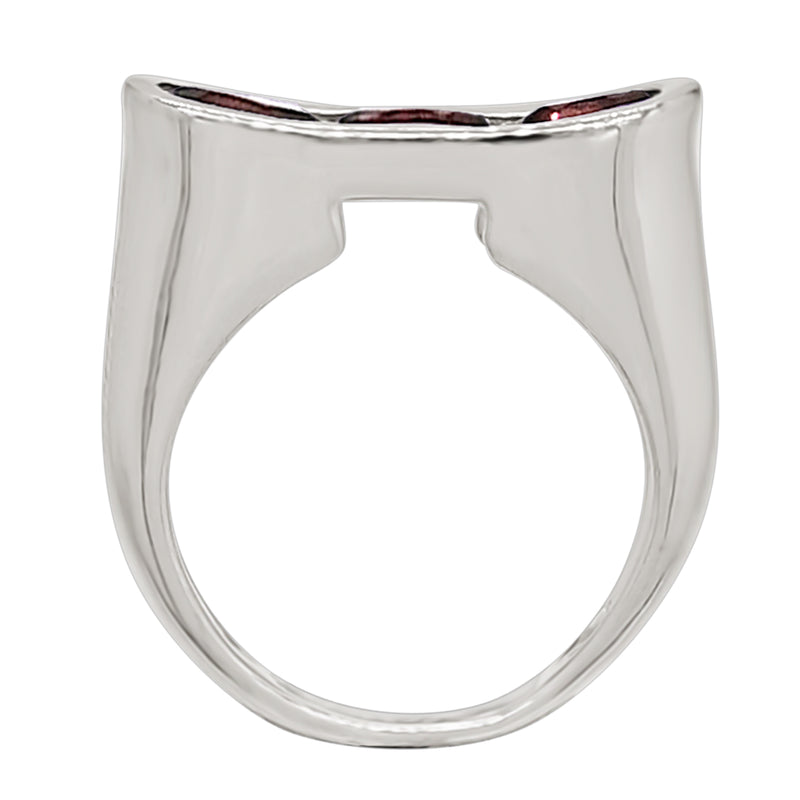 6*4 MM Oval - Garnet Silver Ring - R5029G