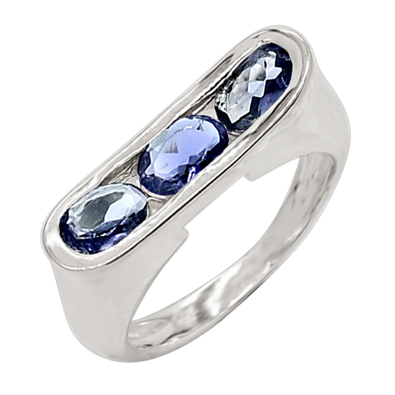 6*4 MM Oval - Iolite Silver Ring - R5029I