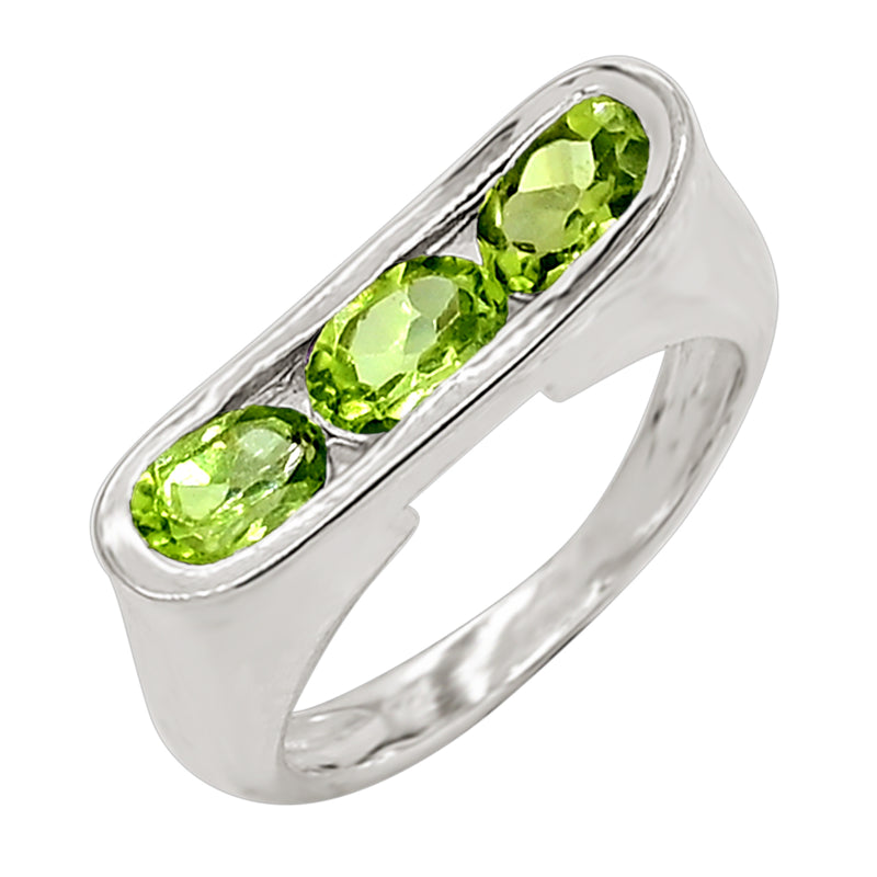 6*4 MM Oval - Peridot Silver Ring - R5029P