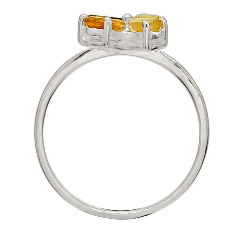 6*4 MM Pear - Citrine Silver Ring - R5039C