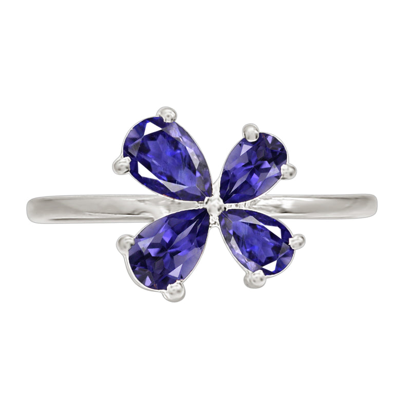 6*4 MM Pear - Iolite Silver Ring - R5039I