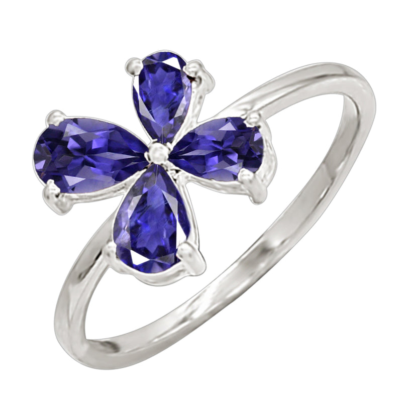 6*4 MM Pear - Iolite Silver Ring - R5039I