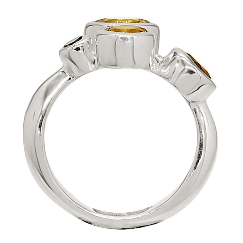 7*7 MM Round - Citrine Silver Ring - R5044C