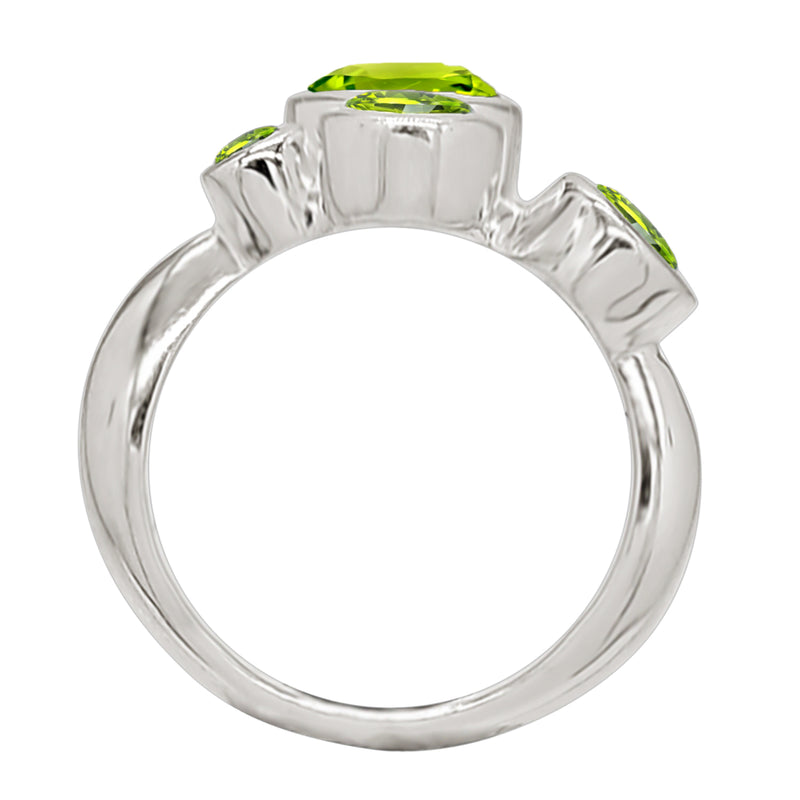 7*7 MM Round - Peridot Silver Ring - R5044P