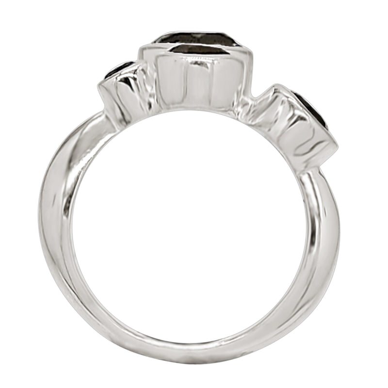 7*7 MM Round - Smokey Quartz Silver Ring - R5044SQ