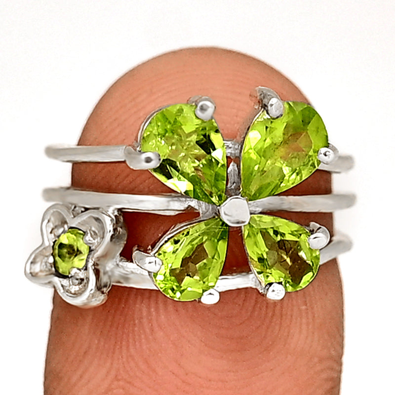 5*7 MM Pear - Peridot Silver Ring - R5046P