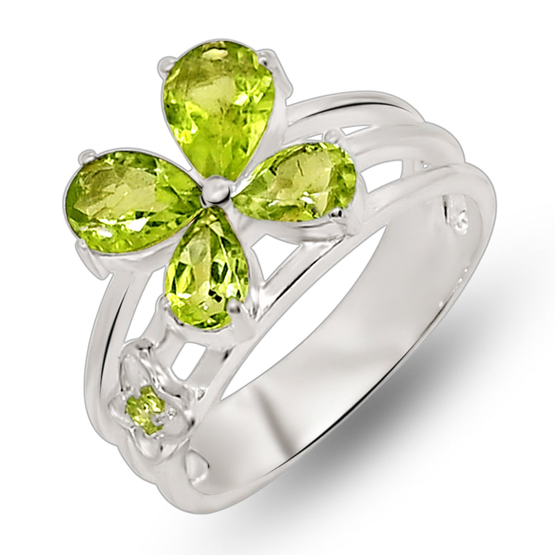 5*7 MM Pear - Peridot Silver Ring - R5046P