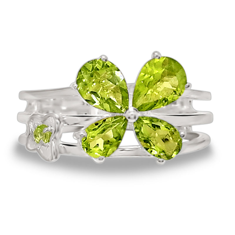 5*7 MM Pear - Peridot Silver Ring - R5046P
