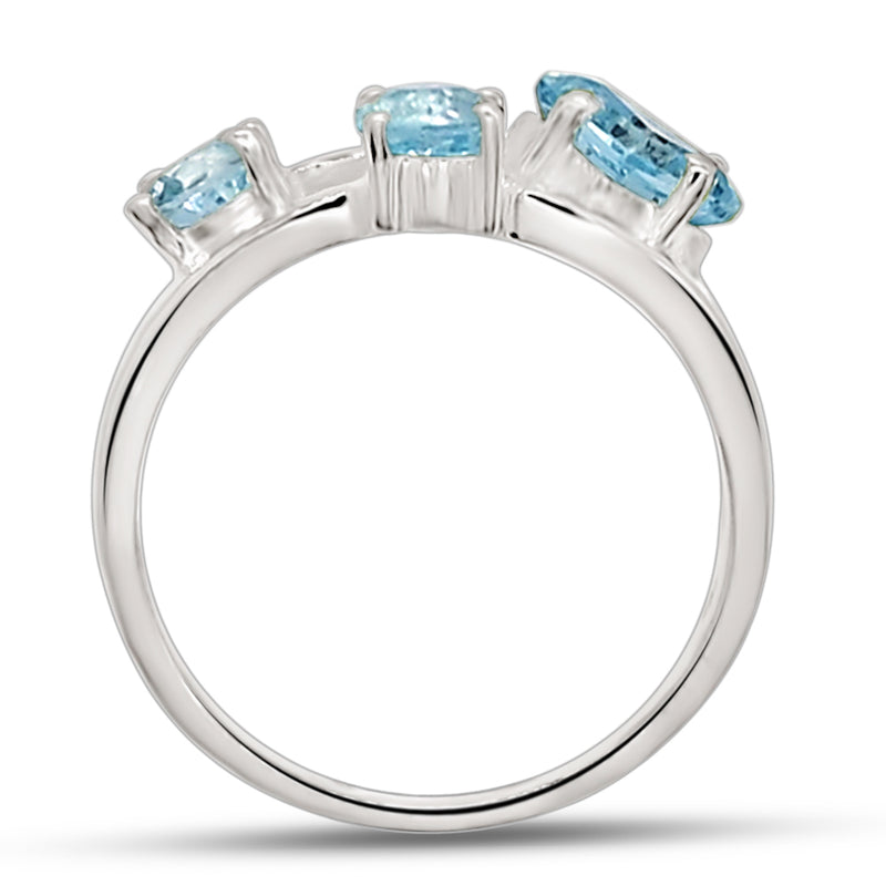 5*5 MM Square - Blue Topaz Silver Ring - R5051BT