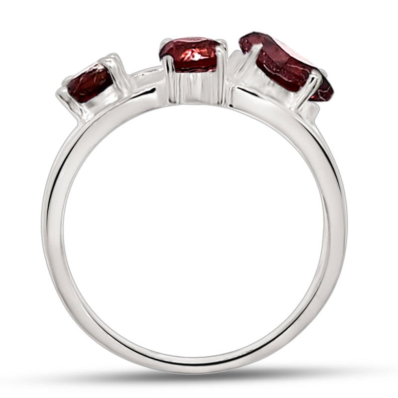 5*5 MM Square - Garnet Silver Ring - R5051G