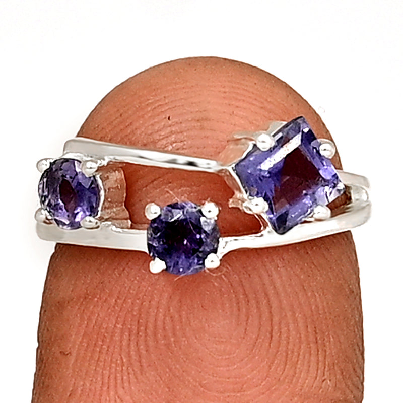 5*5 MM Square - Iolite Silver Ring - R5051I