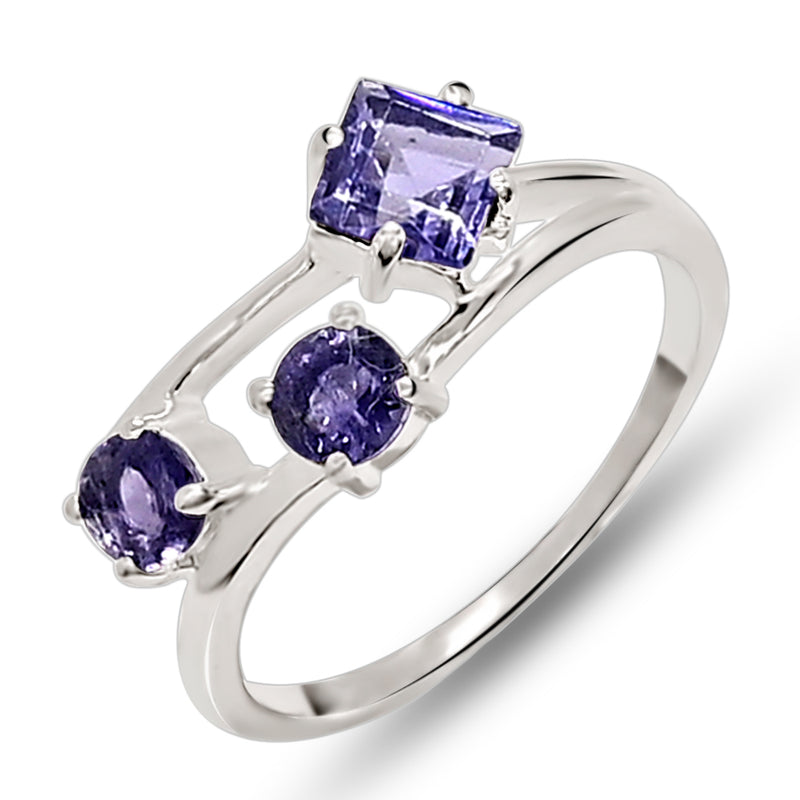 5*5 MM Square - Iolite Silver Ring - R5051I