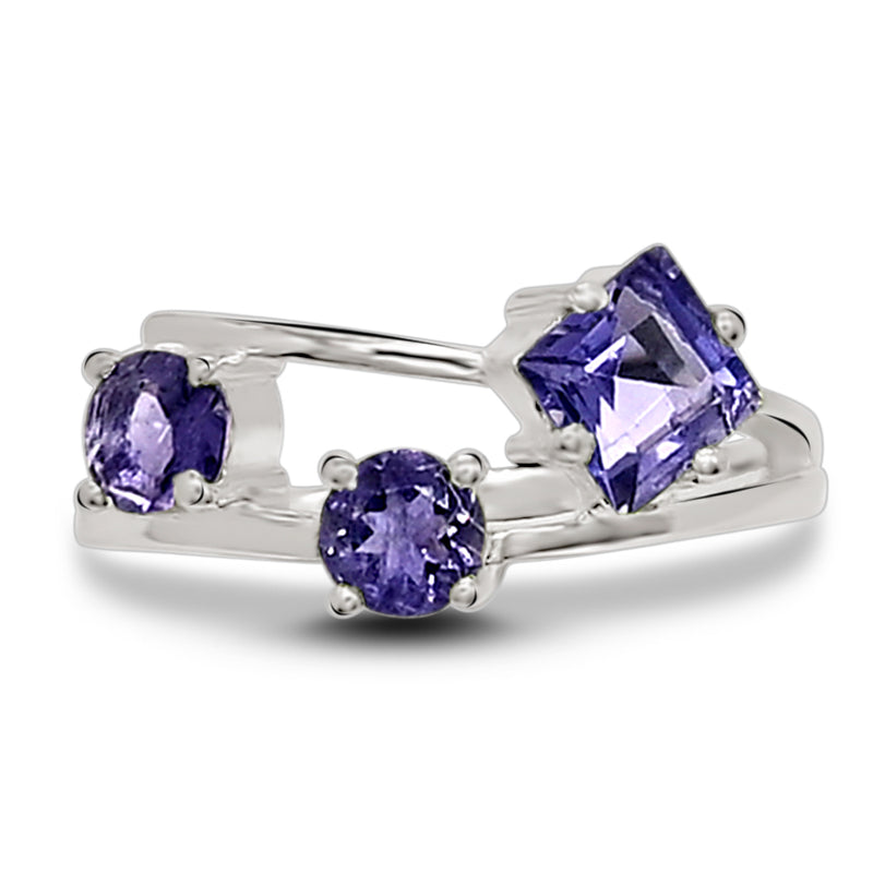 5*5 MM Square - Iolite Silver Ring - R5051I