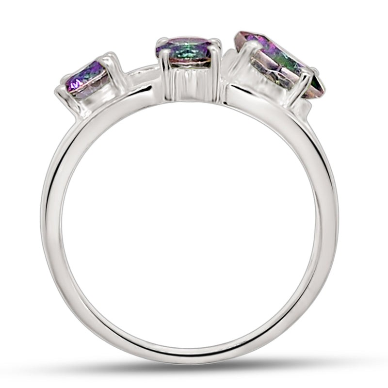5*5 MM Square - Mystic Topaz Silver Ring - R5051MT