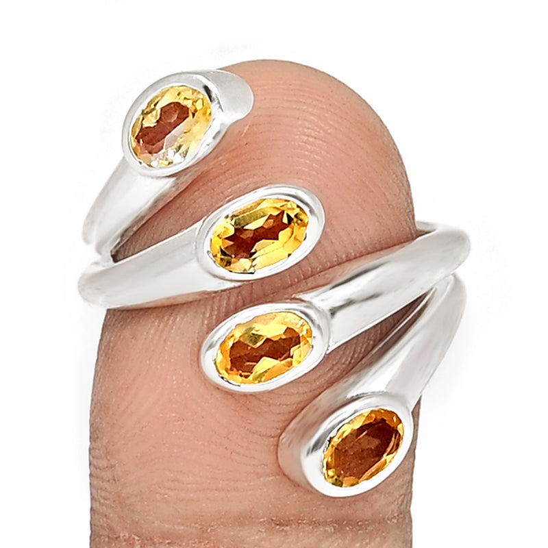 6*4 MM Oval - Citrine Silver Ring - R5054C
