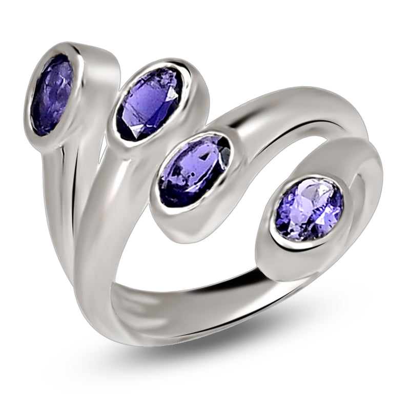 6*4 MM Oval - Iolite Silver Ring - R5054I